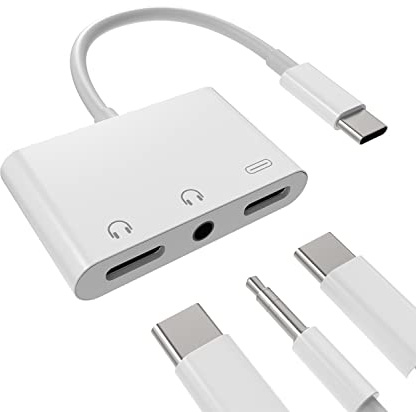 USBC Auf Klinke 3.5mm Type C Kopfhörer Adapter(3in1) DAC Aux s Ladekabel Splitter Audio Stecker kompatibel für Sumsung Galaxy S22 Ultra S21fe Z Flip 4 A53 Apple Ipad Pro 3.5+tp