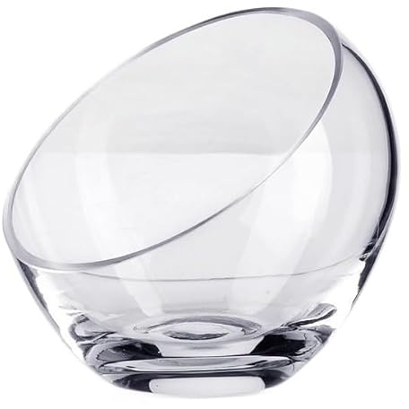 Bol en verre biseauté, bol en verre transparent, vase en verre transparent biseauté, bol à bulles en verre transparent biseauté, aquarium en verre, Aquarium botanique en Aquarium, vase rond,15.4cm