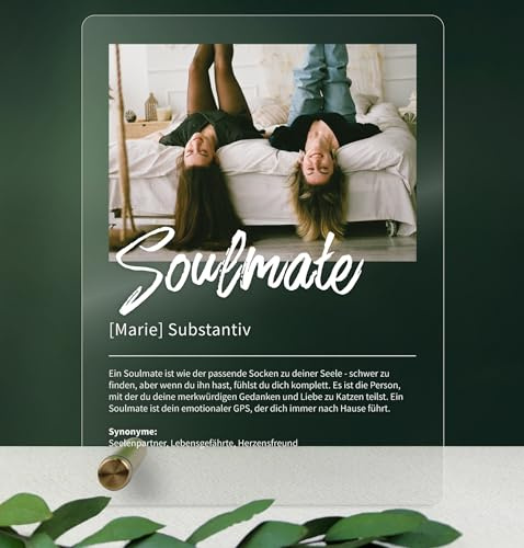 Soulmate Geschenk personalisiert - Acryl Geschenk - Definition: Soulmate - Soulmate Geschenk, Seelenverwandte Geschenk, Herzensmensch