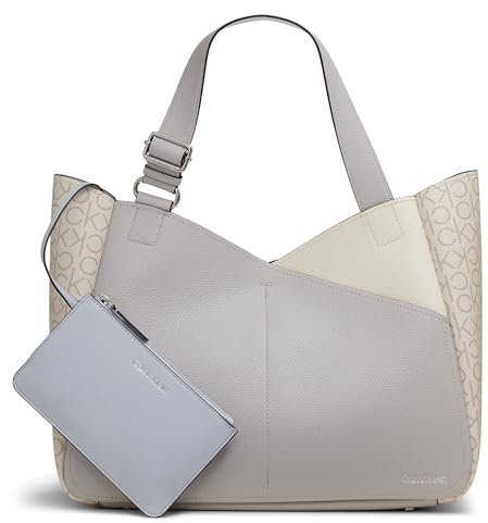 Calvin Klein Damen Zoe Tote, Taube/Weiß/Vanille/Khaki