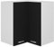 Homgoday Eckhängeschrank mit 2 Regalböden & Tür Küchenhängeschränke Küchenschrank Küche Küchenmöbel Oberschrank Küchenschrank Modern Schwarz 57x57x60 cm Holzwerkstoff