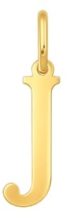 Rodium – Buchstabenanhänger J aus 585er Gelbgold – 14-Karat-Initialen-Anhänger für Halskette oder Armband – Geschenk für Frauen – hergestellt in Italien