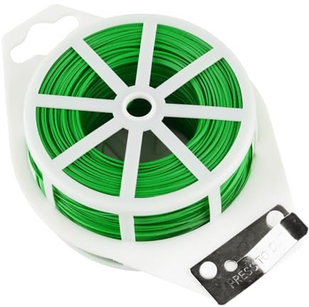 DASHUAIGE 150M Pflanzen Bindedraht, Pflanzendraht, Garden Twistee Tie with Dispenser and Cutter, Basteldraht Schwarz for Organising, DIY Craft Projects, Schwarz (Grün)