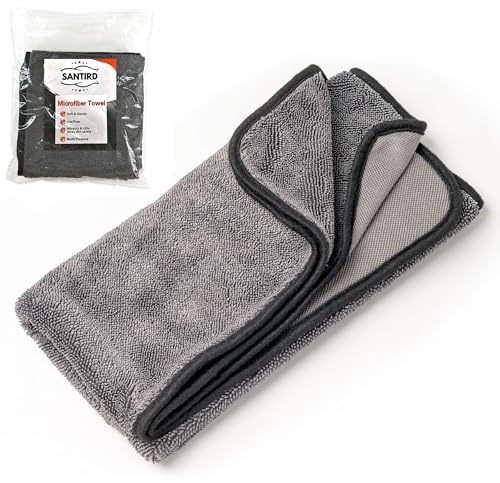 SANTIRD Microfibra Auto 60x60 cm, 620 GSM - Panno Asciugatura Detailing