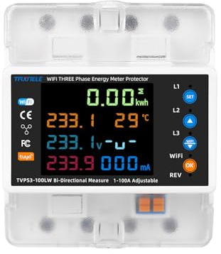 3P 100A Tuya WiFi Smart Bi-Directional Energy Power kWh Meter Leckage über Unter Spannungsschutz Relais Schalter Strombegrenzung