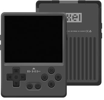 GKD Pixel 2 Console Metal Retro Game Player Portable Mini Pocket Handheld, Preinstalled with 64GB TF Card 1800mAh Battery 2.4-inch IPS Screen Aluminum Body Console Gaming Player (Gray 64GB)