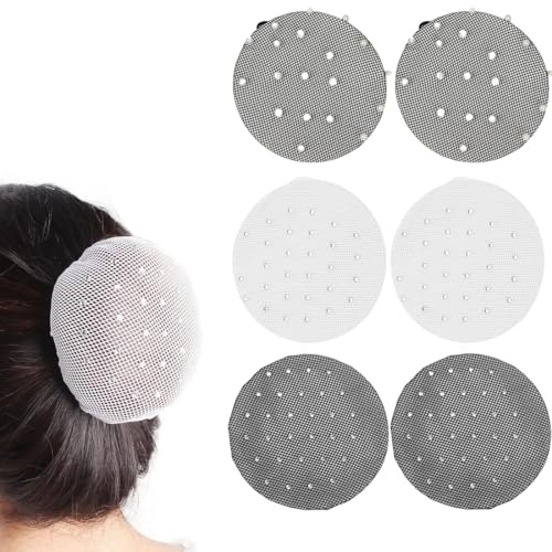 Mallas Para el Cabello, 6 Piezas Borde Elástico Redes de Pelo, Redecillas de Malla Elástica, Redecillas de Peluca, Redes de Pelo Invisible Malla
