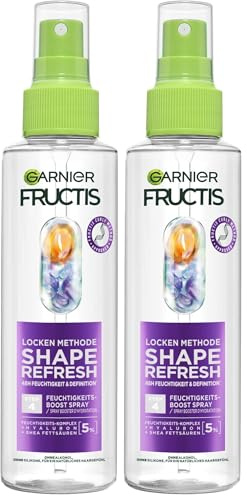 Garnier Feuchtigkeitsauffüllendes Pflege-Spray für alle Arten von Locken, Definition & Sprungkraft, Mit Hyaluron und Shea-Fettsäuren, Vegan, Ohne Silikone, Fructis Locken Methode, 1 x 150 ml