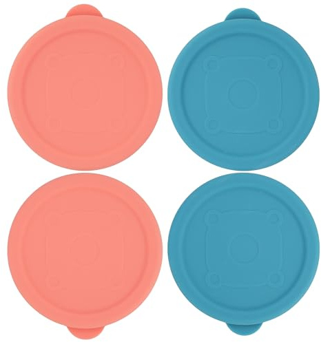 LUVCOSY 4 Packs 3-inch/7.6cm Silicone Tin Lids Can Tops | Reusable Silicone Tin Cap for Canned Food | Air-tight Covers Fit Standard Size Tins | Dishwasher & Freezer Safe | Eco-friendly