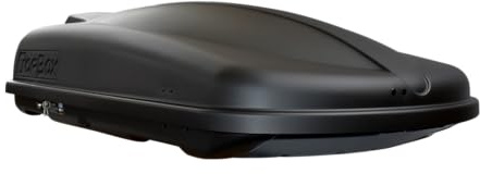 Dachbox TopBox 420L by Rameder, Schwarz matt, Rechtsseitige Öffnung, Schnellspannbefestigung, Dachkoffer