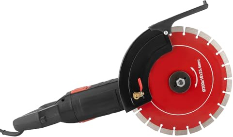 Sierra de hormigón eléctrica de 3000 W, cortador de pavimentos, 4300 rpm, diámetro del disco, hoja de sierra para muros, corte de piedra en seco y húmedo, para corte de piedra de 14 pulgadas (12