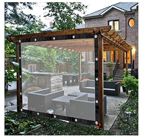 Wasserdichter reißfester, transparenter Outdoor-Bildschirm Anpassbare Seitenmarkise aus Kunststoff für Garten und Camping - 1,8 x 6 m Terrassensichtlösung