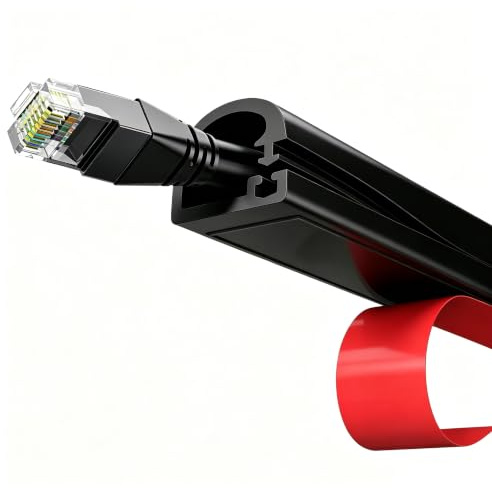 Mini Kabelkanal Schwarz Selbstklebend, Kabel Verstecken für EIN Kabel | Kabelkanal Flexibel, Kabelschacht, Kabel Kanal, Kabelleiste Wand, Kabeltunnel für Böden Wände Fliesen (Schwarz, 2m)