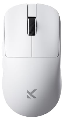 MCHOSE L7 Pro Souris Gaming sans Fil, Ultra-Légère 39g, Souris Gamer avec Récepteur 8K, Commutateur Optique, 26 000 DPI, Polling Rate 8k Hz, sans Fil/2,4 G/Filaire, Batterie 200 Heures, Blanc Clair