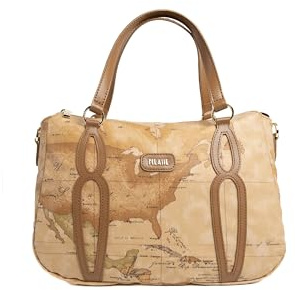 Alviero Martini Prima Classe Borsa a Mano con Tracolla Geo Tabacco
