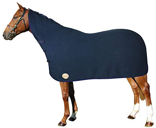 Tosoni, Coperta Cavallo in Pile Collo Alto, Coperta di Ottima Fattura, Utile per Proteggere il Cavallo dagli Sbalzi di Temperatura, dalla Pioggia e dagli Insetti, Blu 155 cm