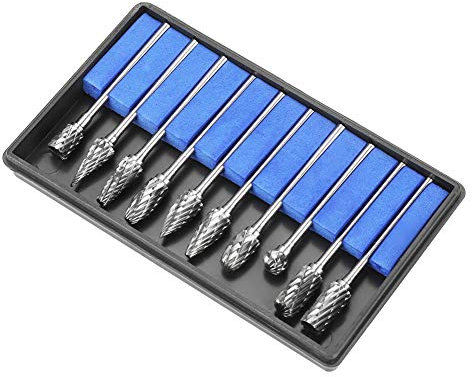 Wytino Lima rotativa in metallo Punta rotante inclusa,2.35 * 6mm 10pcs Frese in acciaio al carburo di tungsteno Lima rotante,Set di strumenti per intaglio del metallo,Accessori per utensili elettrici