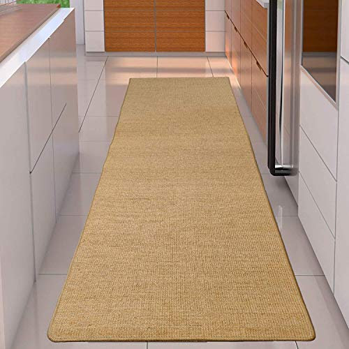 Nisorpa Sisal Runner Rug 300x80cm Woven Sisal Carpet Runner Extra Long Carpet for Hallway Area Rug with Non Slip Back for Living Room Bedroom Entrance Patio (Deep Brown)