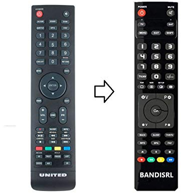 Remote Control Telecomando Compatibile per United già programmato, LED 24SK36, LED 32SK36, LED 39SK36, LED 43SK36