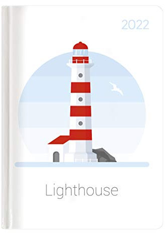Mini-Buchkalender Style Lighthouse 2022 - Taschen-Kalender A6 - Leuchtturm - Day By Day - 352 Seiten - Notiz-Buch - Alpha Edition