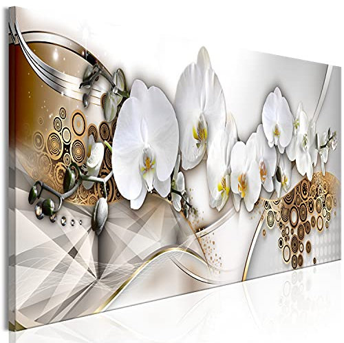 murando Acrylglasbild Orchidee 120x40 cm 1 Teilig Wandbild auf Acryl Glasbilder Kunstdruck Moderne Acrylglas Platte Wanddekoration Geschenke Heimdekoration Glasbild Blumen Zen Ornament Diamant