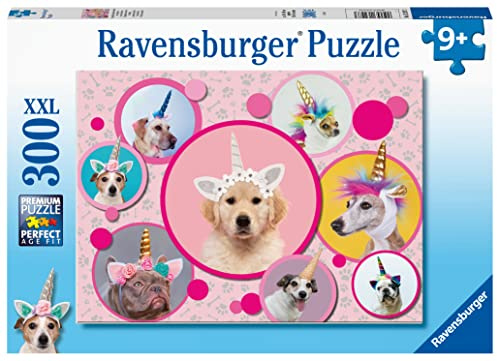Ravensburger Kinderpuzzle - 13297 Knuffige Einhorn-Hunde - 300 Teile XXL Puzzle für Kinder ab 9 Jahren