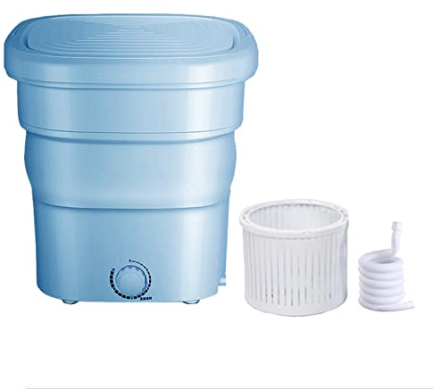 11L Portable Washing Machine, Bucket Semi-automatic Underwear Foldable Washer with Spin Dryer, for Socks Underwear,Blue Ray Sterilization Ultrasonic Automatic Folding Clothe for Camping Travel Home