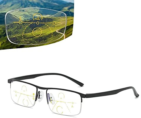 OVNMFH Fern- und Nah-Lesebrille mit doppeltem Verwendungszweck, 2023 Neue Saphir-Anti-Blau-Progressive Fern- und Nah-Lesebrille mit doppeltem Verwendungszweck (Black,'+3.00)