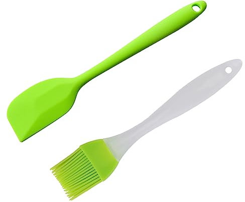 Spatola e Pennello da Cucina in Silicone - Resistente al Calore, Antiaderente - Utensili per Pasticceria