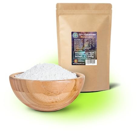 D-Galactose 500 g Pulver | hochrein >99% | Schweizer Markenqualität | aus Akazie fermentiert | Schleimzucker | hohe Löslichkeit | 45-70% Süßkraft