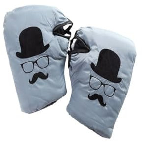 Winter-Lenkerhandschuhe Motorrad-Roller-Lenkergriff-Muffs, wasserdicht, winddicht, Motorrad-Handlenker-Handschuhe, Winter, verdickte wärmere Handschuhe Winterhandschuhe ( Color : Mustach gray , Size :