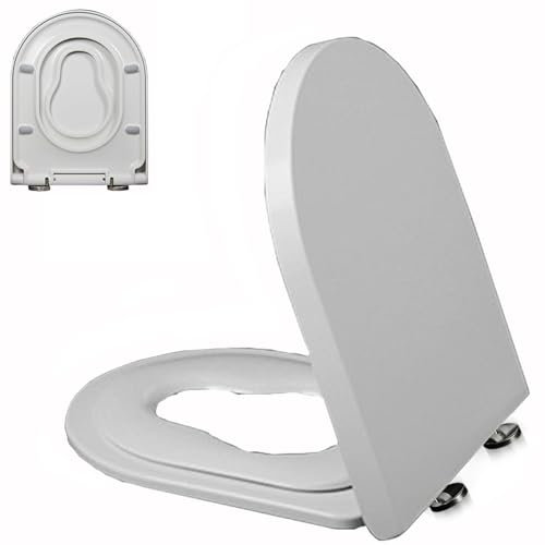 MMUNNA Toilettendeckel mit Magnetischer Kindersitz, WC-Sitz mit Absenkautomatik für Familie, Klodeckel mit Ein-Knopf-Freigabe, Klobrille in U-Form, Toilettensitz aus Harnstoff-Formaldehyd, Weiß