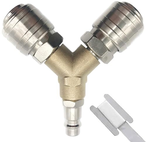 Ylinwtech Latón Accesorios Compresor Aire,1m*Cinturón De Materia Prima,Conector De Aire Comprimido 2 Vías,Distribuidor De Aire Comprimido,Distribuidor De Aire Comprimido,Conector De Línea De Aire