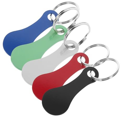 Operitacx 5pcs Trolley Token Keychain Shopping Cart Keyrings Hanging Key Ring for Errands