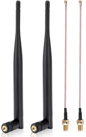 Nelawya 868MHz LoRa Antenne Omni-Directional 3dbi Gain SMA Male LoraWan Antenne für Meshtastic ESP32 LoRa OLED Board + 15cm IPEX Verlängerungskabel，2-STK