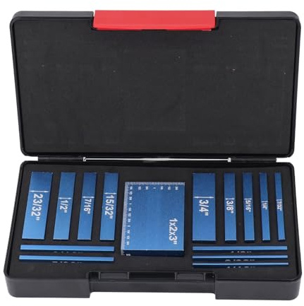 100mm Setup Blocks Height Gauge Set Aluminum Setup Blocks Gauge 15Pcs Height Gauge Block Set Markings Woodworking Router Table Saw Fence Set Up for Woodworking Accuracy