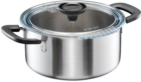 Fiskars Gryte with Lid, 3 Litres, Diameter 22.5 cm, Casserole, Suitable for All Hobs, Recycled Stainless Steel, Functional Form, 1072316