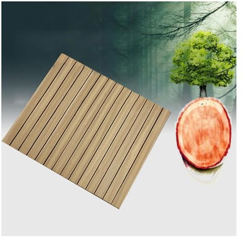 QWEASDF Caillebotis Douche, Tapis de Douche en Bois antidérapant, Tapis de Bain, Salle de Bain intérieure, Planche de vidange en caillebotis Tapis de Douche antidérapant(30x30cm/12x12in)