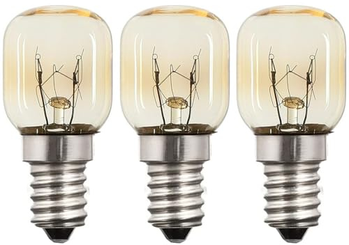 3 x Backofenlampe E14 15W 300 Grad Dimmbar 2700K Warmweiße, Backofen Glühbirne 240V T25 Bis 300°C HitzebeständigeS Backofenlampe für Ofen, Salzkristalllampe, Mikrowelle, Lavalampe.