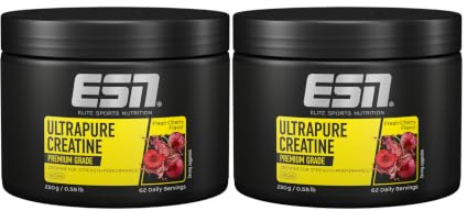 ESN Ultrapure Creatine Monohydrate, 2 x 250 g, 124 Portionen | Fresh Cherry, Creatin Pulver, mikrofein & optimal löslich, vegan - made in Germany