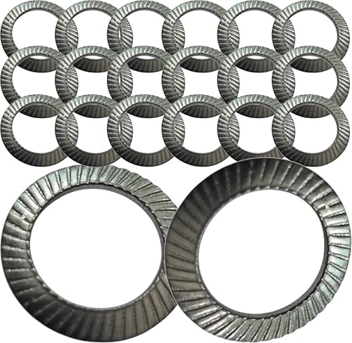 Arandelas de bloqueo dentadas M3 de acero inoxidable A2 para tornillos M3, M4, M5, M6, M8, M10, M12, M14 y M16 (paquete de 20)