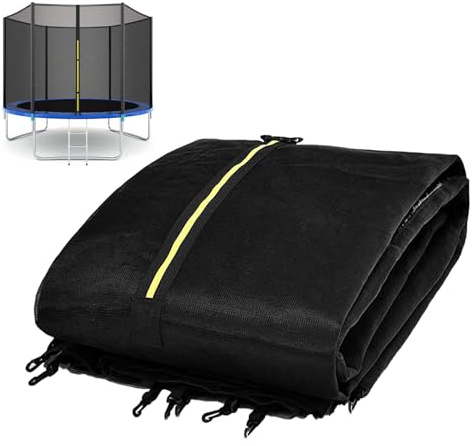 Trampolin Sicherheitsnetz Ø 183 244 305 cm, Ersatznetz, Tampolin Netz mit Reißverschluss und Schnallen, Schutznetz für Gartentrampolin, Trampolinersatznetz für 6/8 Stangen