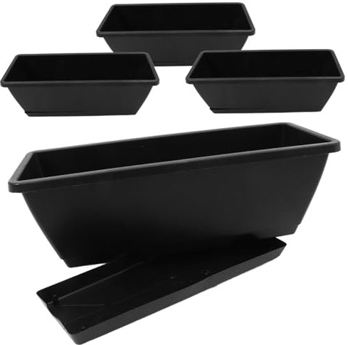 Happyyami 4ensembles Soucoupes Jardinières pour Fenêtres Pots De Fleurs Et Légumes avec Plateau pour Jardin Intérieur Jardinières De Légumes De Jardin