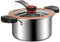 Mini Pressure Cooker, 3.5L Stainless Steel Stock Pot with Lock Handles & See-Through Lid, Non-Stick Micro Pressure Cooker for Gas, Induction, Electric Stoves