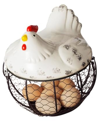 Ciieeo Aufbewahrungskorb Weiß Kleiner Hühnerkorb Mit Deckel Für Obst Snacks Eier Küchen Deko Robust Und Vielseitig Für Restaurant Und Zuhause