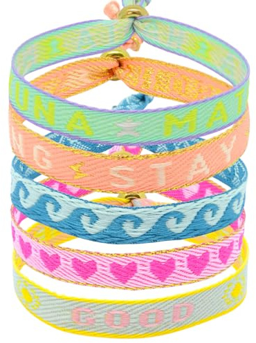 Selfmade Jewelry - Statement Festival Armband Stoff Armband Damen Stoffarmbänder in Pink für Festival Outfit Damen
