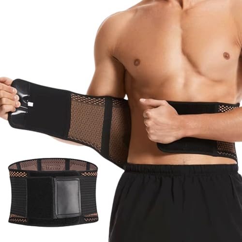 Barngate Copper Back Support Belt – Unisex Lumbar Brace for Lower Back & Posture Support – Comfortable for Everyday Wear, Work & Fitness – Sizes S to XL (M (Waist: 75-90cm))