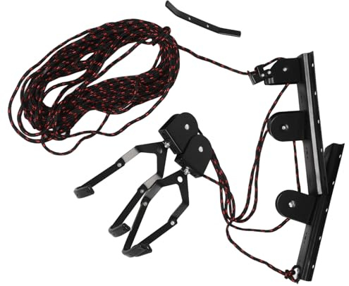 Uonlytech Soporte Bicicleta Techo con Poleas y Gancho Resistente para Garaje Almacenamiento Vertical Bicicletas y Escaleras Interior