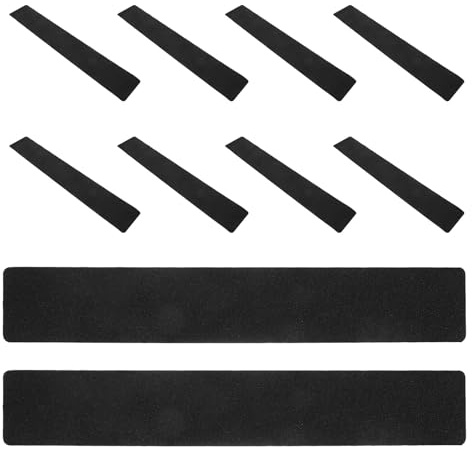 IWOWHERO 10pcs Non Slip Stair Strips X Heavy Duty Outdoor Step Treads for Wood Tile Concrete Matte Slip Adhesive Traction Tape for Weather Resistant Staircase Safety