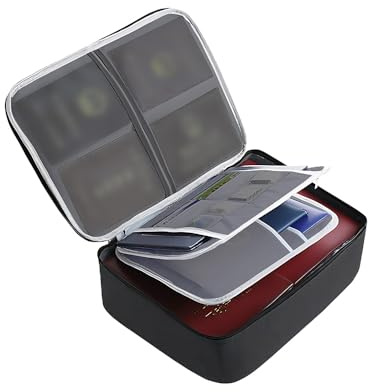 TONGIHS 1 Pieza Organizador de Documentos,Caja de Almacenamiento,Bolsa de Documentos Segura,para pasaportes, certificados, Documentos legales, Objetos de Valor, Archivos A4, Dinero en Efectivo